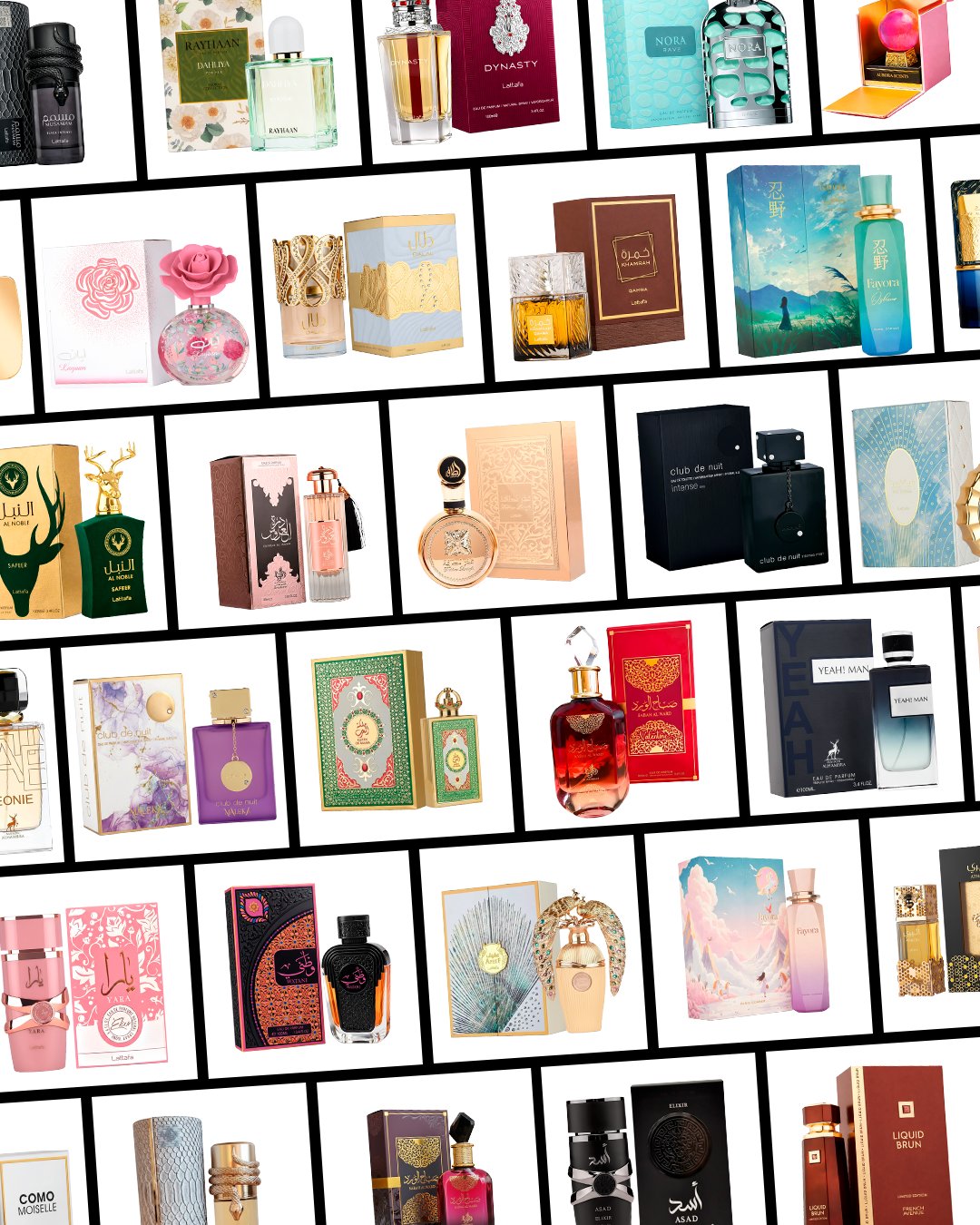 Grade com mais de 150 perfumes árabes do ARAB CLEAN PACK